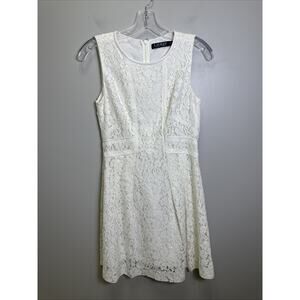 Ralph Lauren Mini Dress 4 P Lace Sheath‎ Sleeveless White Wedding Bride Preppy
